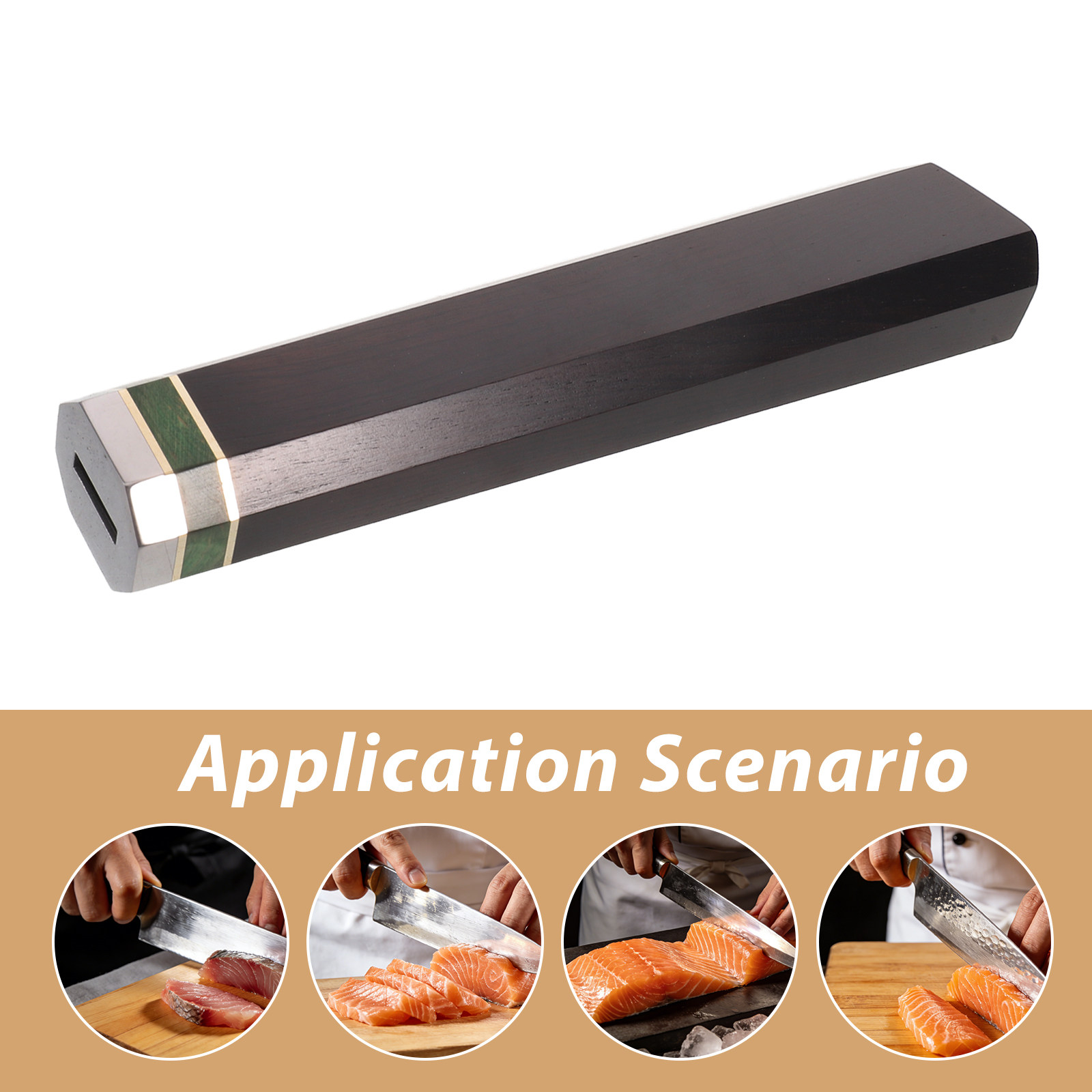Pegangan Pisau Kayu Eboni Berb - Japanese Knife ulasan dan harga